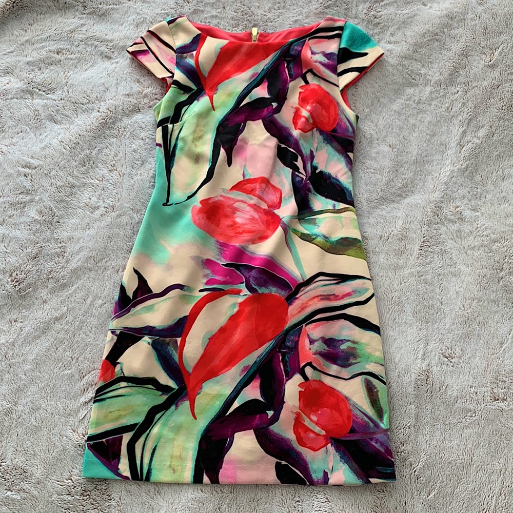 Vince Camuto abstract floral dress